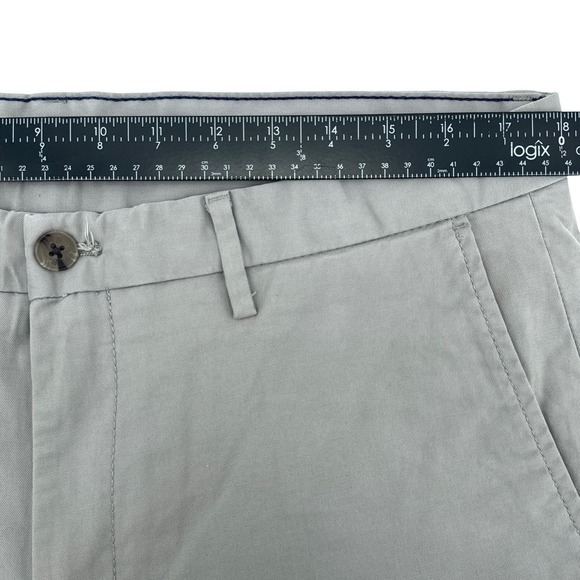 Banana Republic Lived-In Skinny Chino Men 35x30 Cliff Grey Stretch Flat Front - Picture 7 of 13